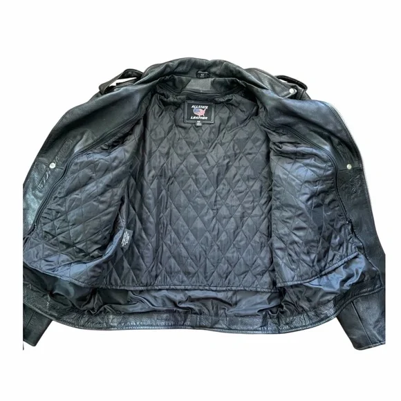 ALLSTATE LEATHER Black Jacket Size 52 - Picture 2 of 6